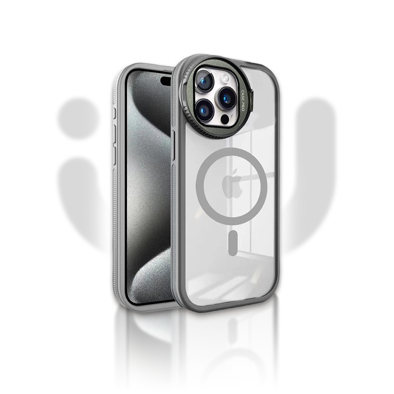 Protective Clear Case with Camera Guard & Hidden Stand