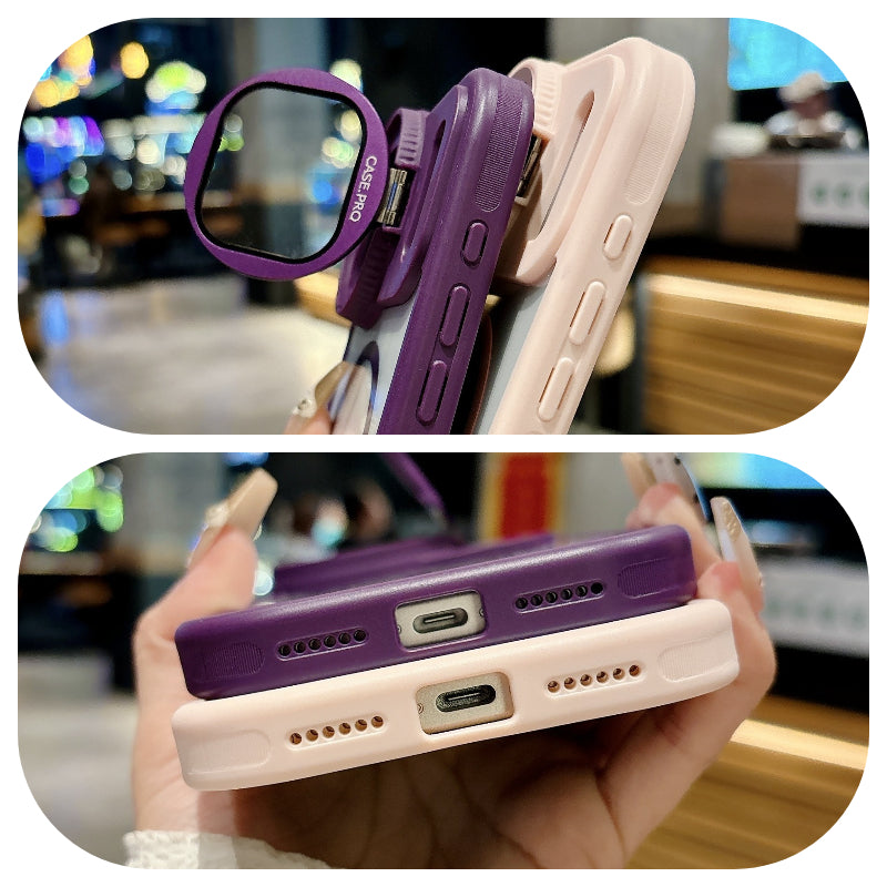 Protective Clear Case with Camera Guard & Hidden Stand