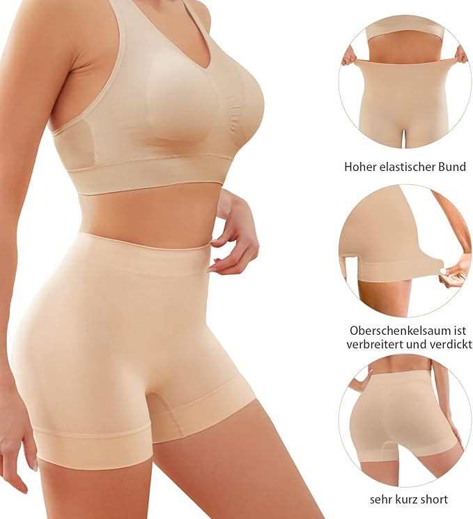 ShapeOutfit® High Waist Women’s Briefs & Yoga Shorts Soft Anti-Chafing leggingshorts