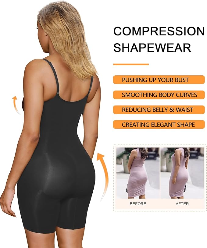 ShapeOutfit® Slimming Body Shapewear Bodysuit Flat Stomach Body Shapewear Bodysuit
