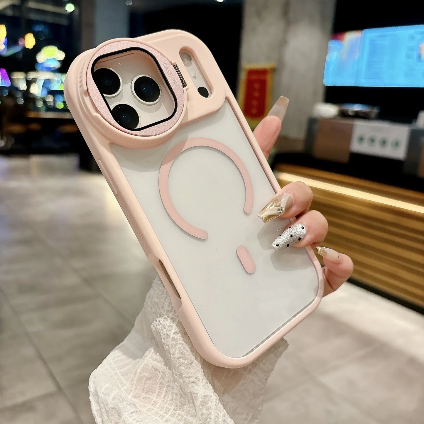 Protective Clear Case with Camera Guard & Hidden Stand